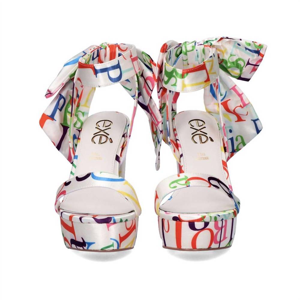NEW EXE women's ophelia 722 high heel sandal in white multi - Picture 3 of 5